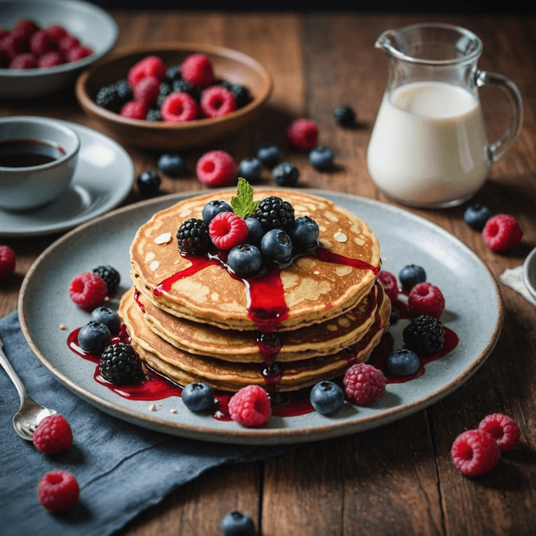 Chickpea Flour Pancakes with Berry Compote
