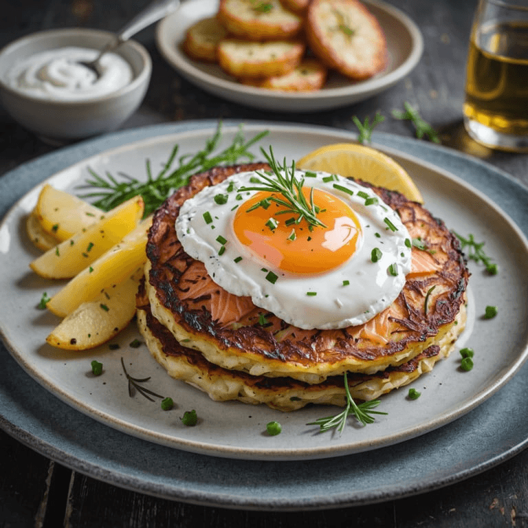 Breakfast Rosti with Smoked Trout and Horseradish Cream calories and nutrition facts