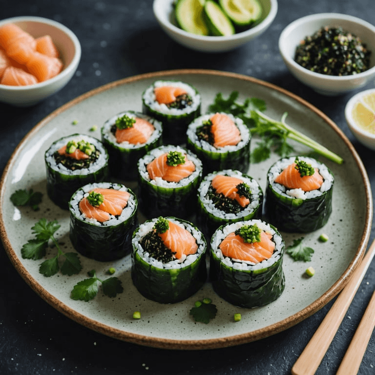 Seaweed Wrapped Salmon Breakfast Rolls