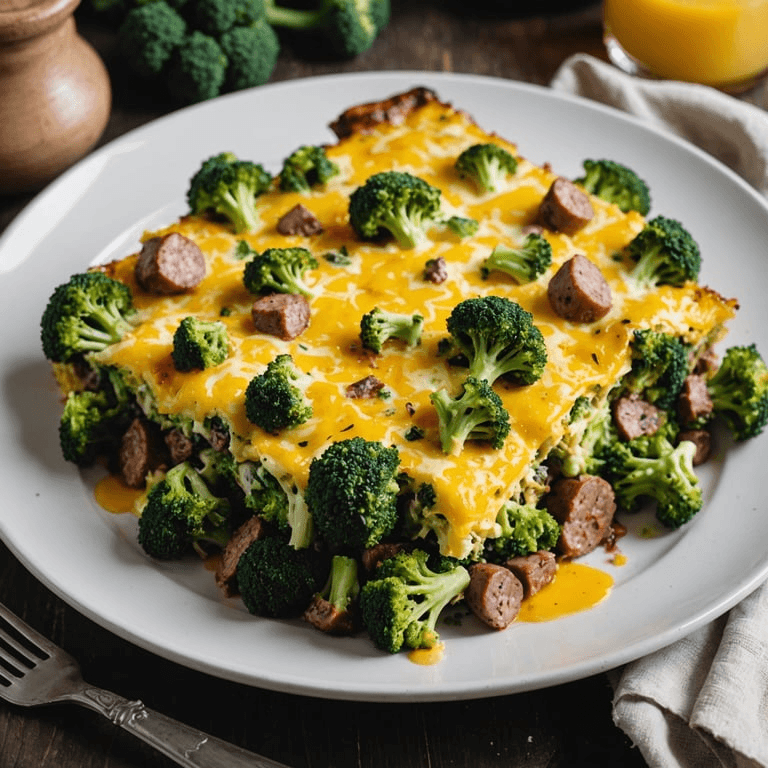 Keto Broccoli and Sausage Breakfast Casserole calories and nutrition facts