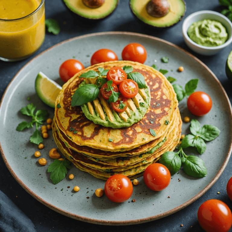 Savory Chickpea Pancakes with Avocado Spread calories and nutrition facts
