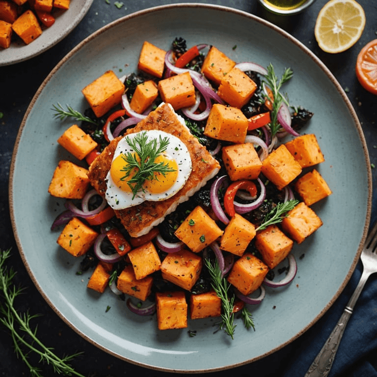 Crispy Cod and Sweet Potato Hash calories and nutrition facts