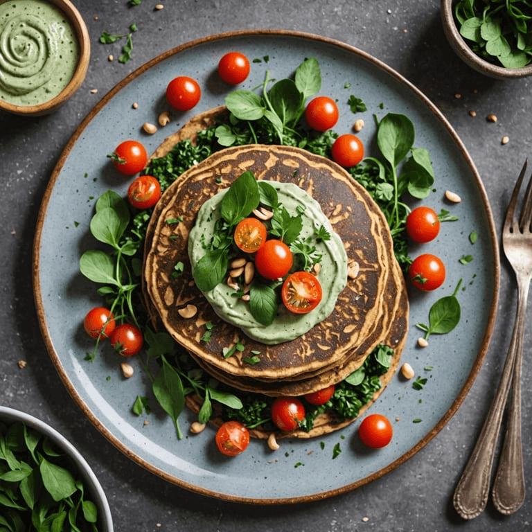 Savory Buckwheat Pancakes with Herbed Cashew Cream