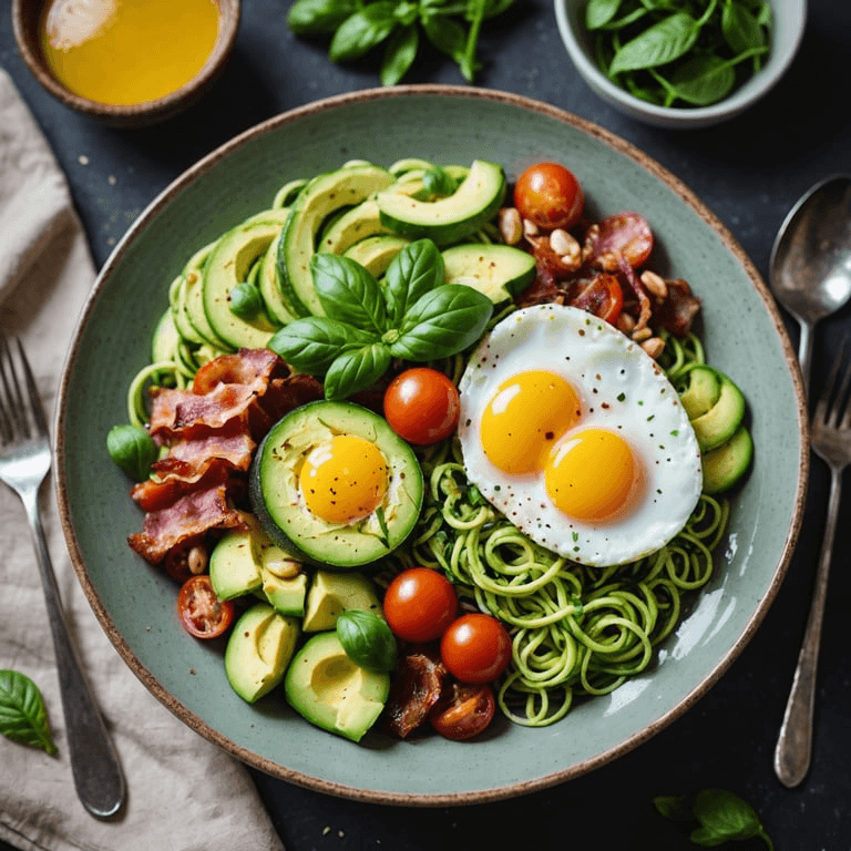 Caveman's Zucchini Noodle Breakfast Bowl