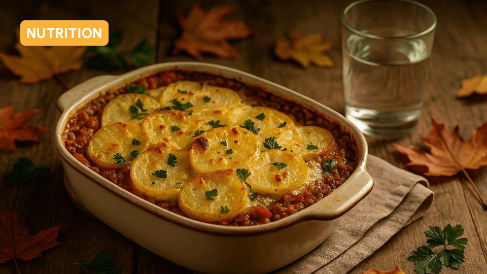 Vegetarisches Wohlfühl-Rezept: Linsenauflauf mit goldener Käsekruste