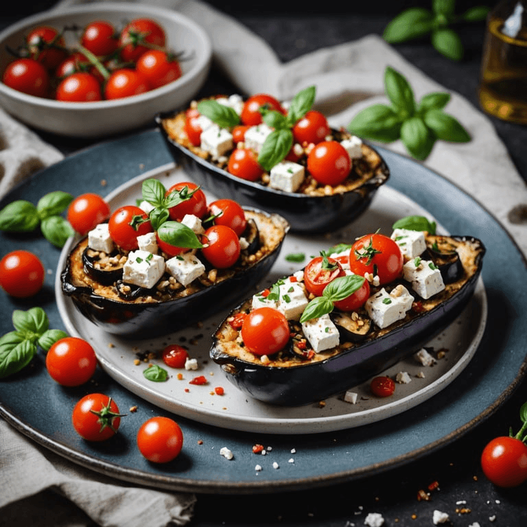 Baked Eggplant and Feta Breakfast Boats