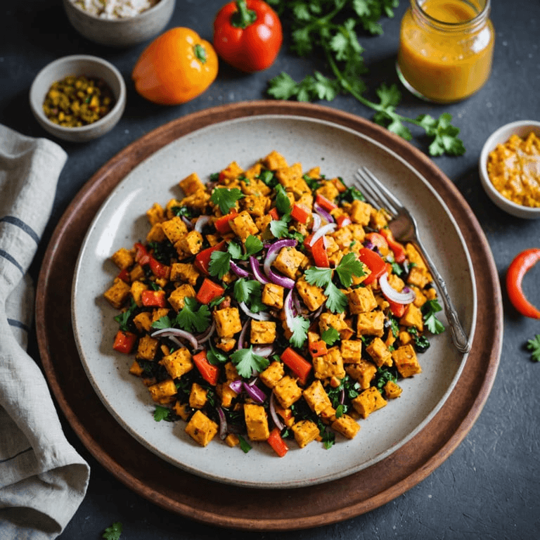 Tempeh Scramble with Sweet Potato Hash