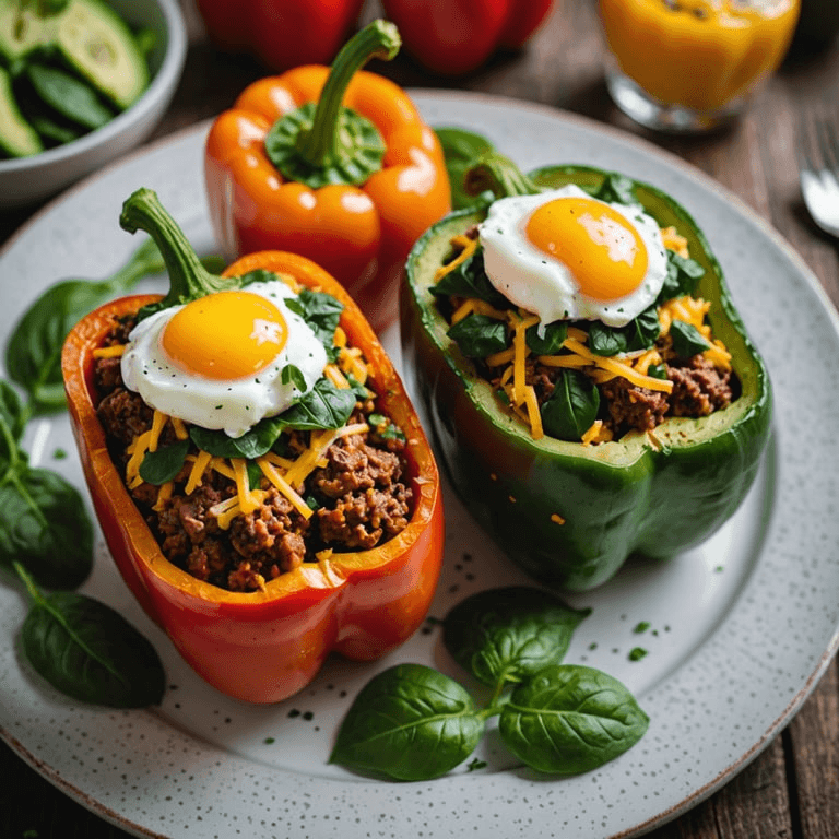 Keto Breakfast Stuffed Bell Peppers