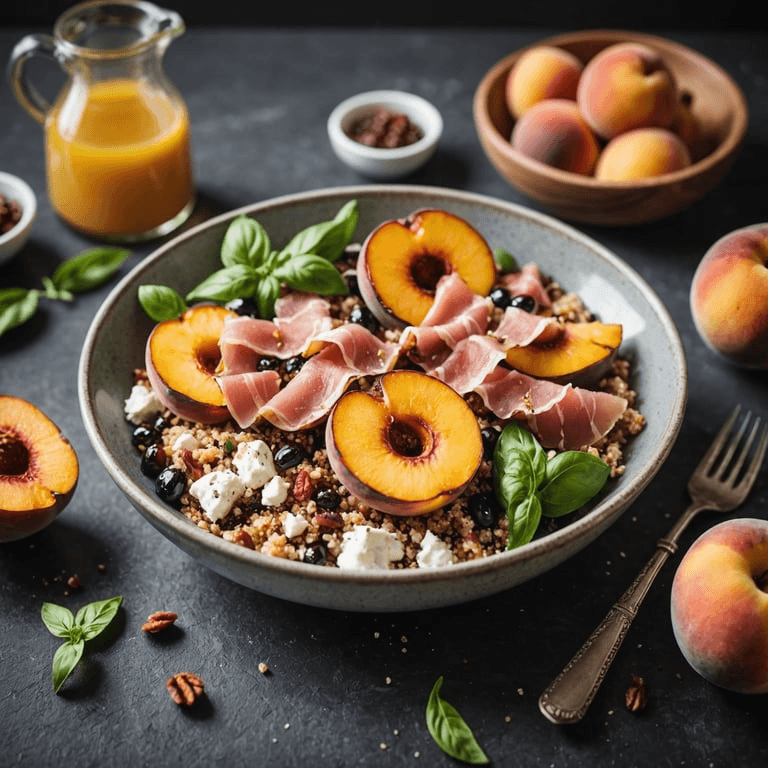 Breakfast Quinoa Bowl with Grilled Peaches and Prosciutto calories and nutrition facts