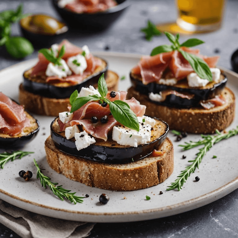 Keto Eggplant Toast with Prosciutto and Goat Cheese calories and nutrition facts